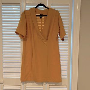 Bobeau deep yellow short sleeve dress size small